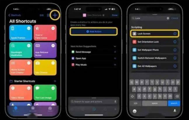 犍为苹果14锁屏维修店分享iPhone14升级iOS16.4后如何创建锁屏快捷方式 